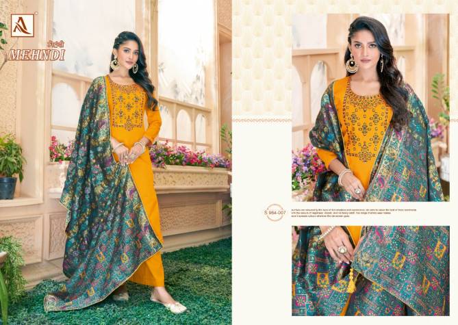Alok Mehndi 2 Fancy Festive Wear Designer Jam Cotton Dress Material Collection